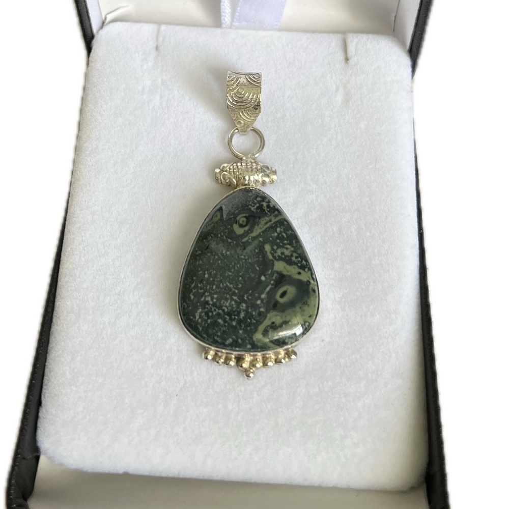 Handmade Sterling Silver Jasper Pendant